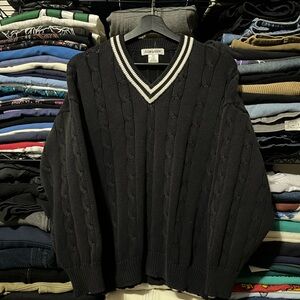 Classic V-Neck Sweater in Black